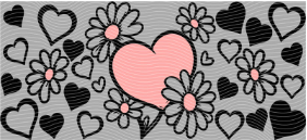60 Hearts flowers