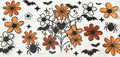 707 Halloween flowers,bats,spiders
