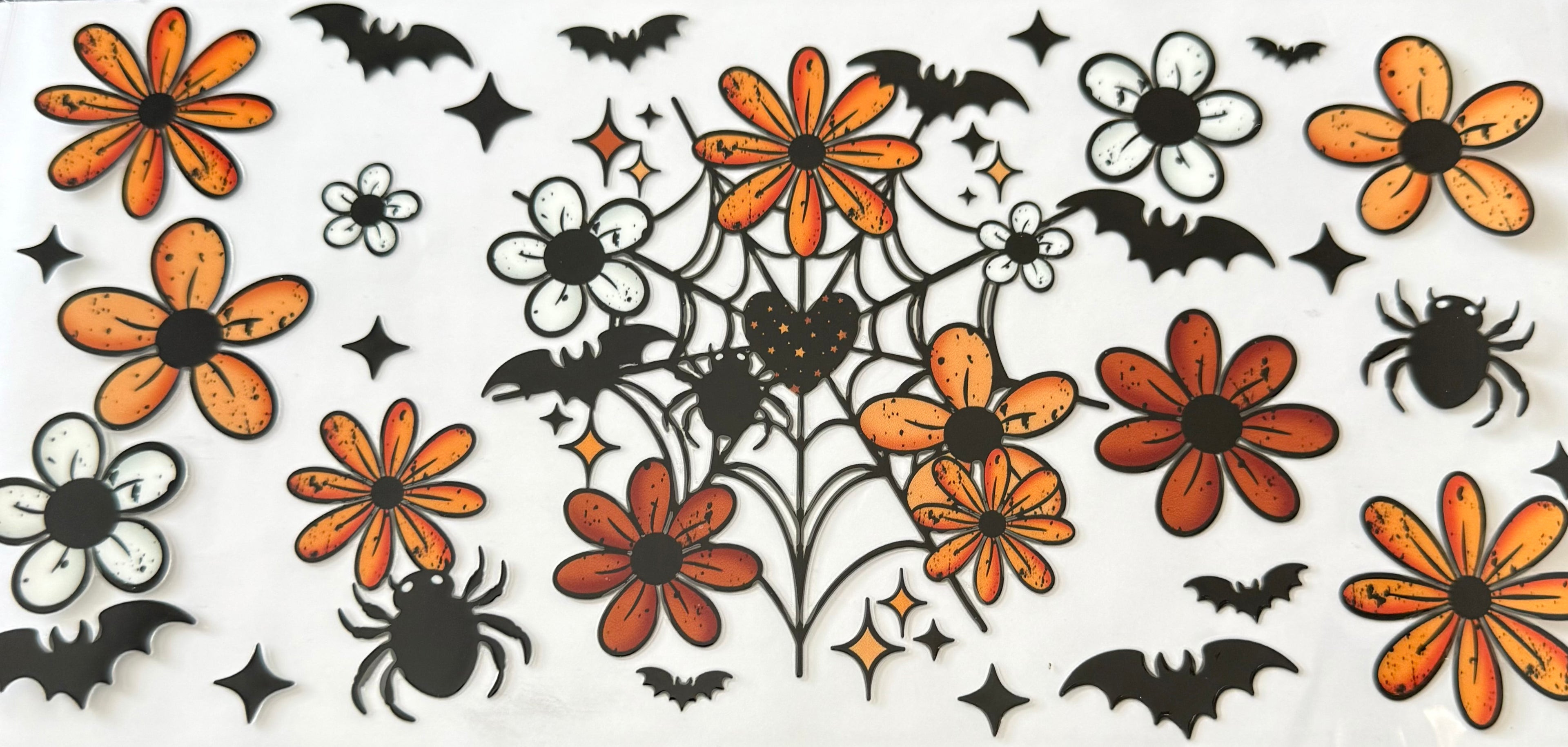 707 Halloween flowers,bats,spiders