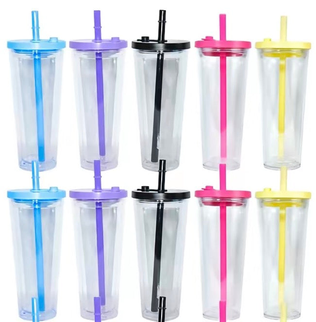 24oz Acrylic with Large 'Boba Straw'.