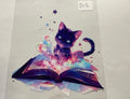D13 cat and book